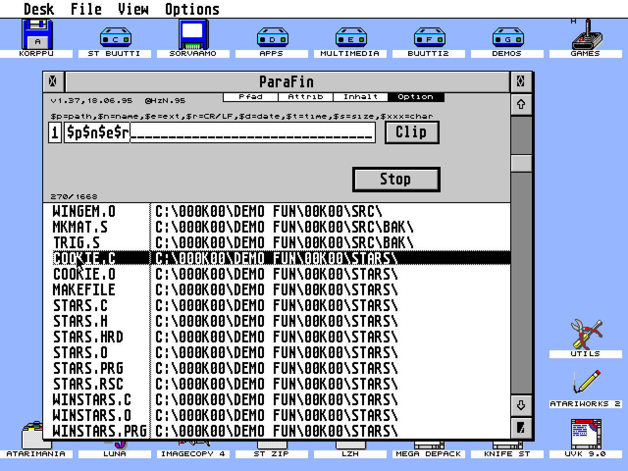 ParaFin atari screenshot